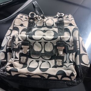 Coach Black and Cream Shoulder Bag